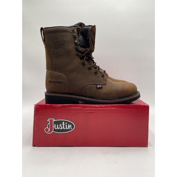 Justin DRYWALL BROWN COWHIDE SE960 Men's NWD Boot Brown Mismatched Sizes - Picture 11 of 11